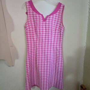 Vintage J. McLaughlin Pink Houndstooth Sheath Dress
